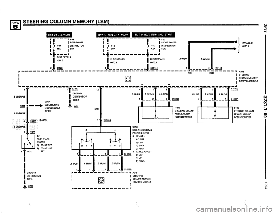 BMW 850csi 1994 E31 Electrical Troubleshooting Manual 