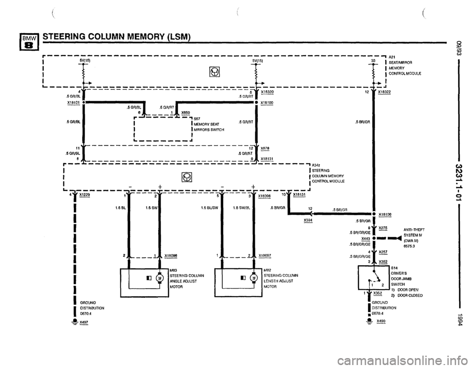 BMW 850csi 1994 E31 Electrical Troubleshooting Manual 