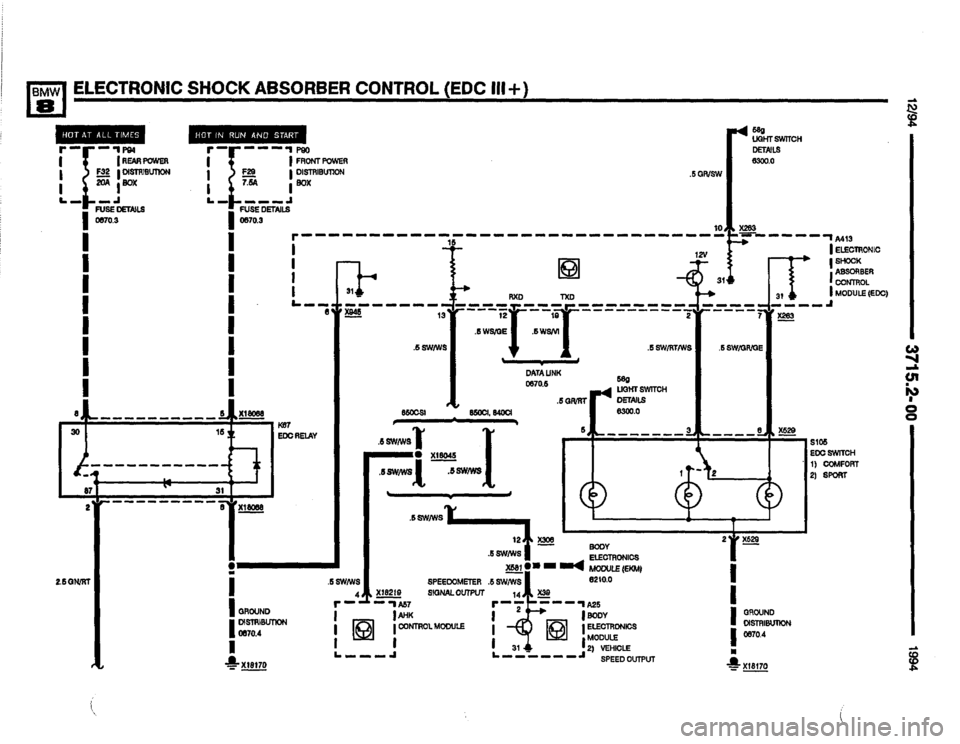 BMW 850csi 1994 E31 Electrical Troubleshooting Manual 