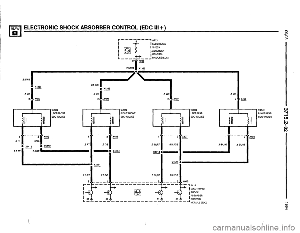 BMW 850csi 1994 E31 Electrical Troubleshooting Manual 