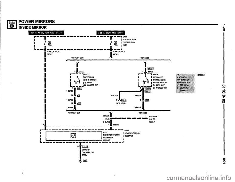 BMW 850csi 1994 E31 Electrical Troubleshooting Manual 