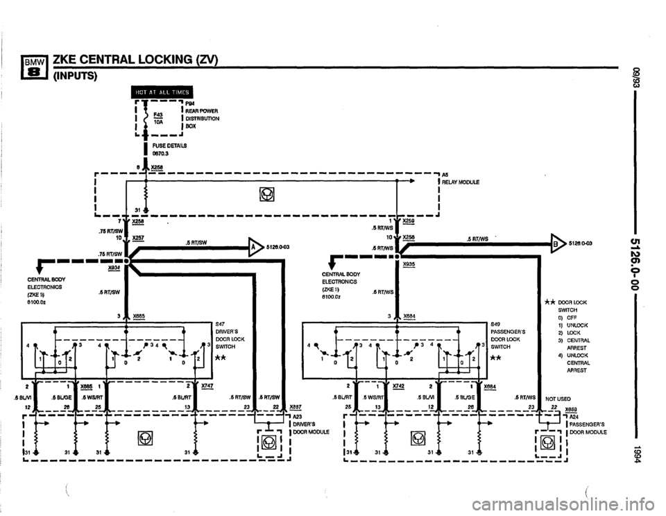 BMW 850csi 1994 E31 Electrical Troubleshooting Manual 