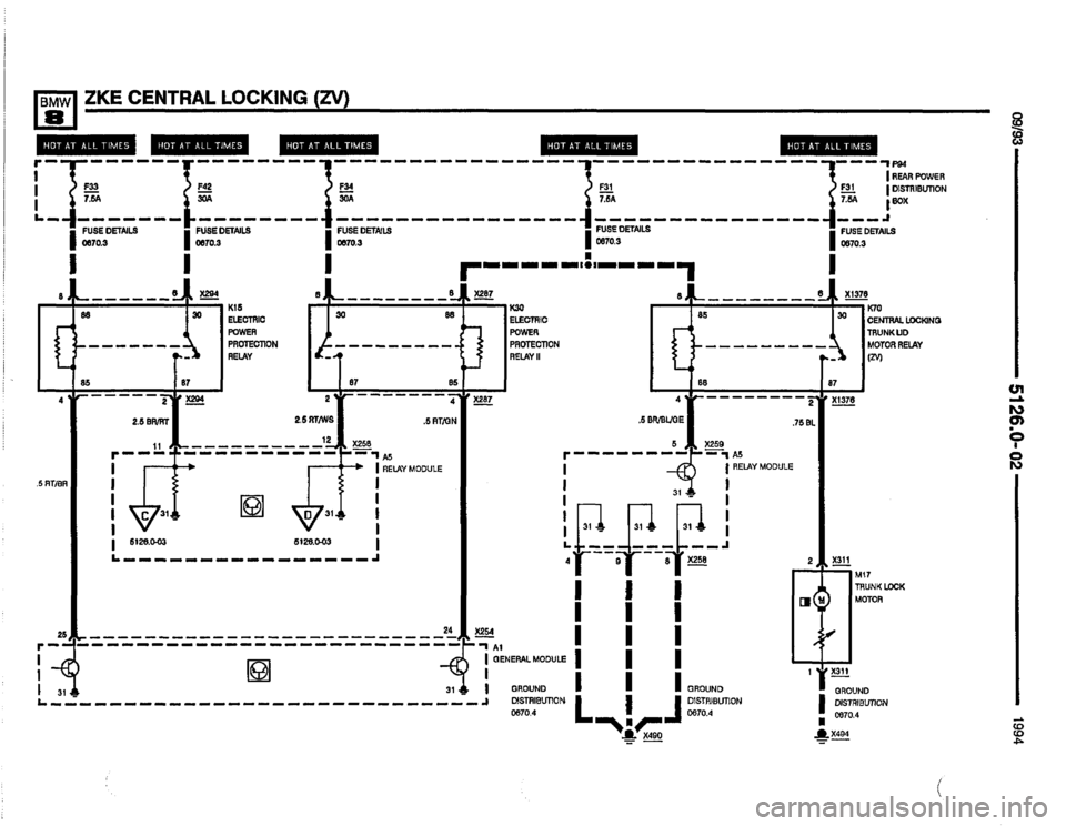 BMW 850csi 1994 E31 Electrical Troubleshooting Manual 