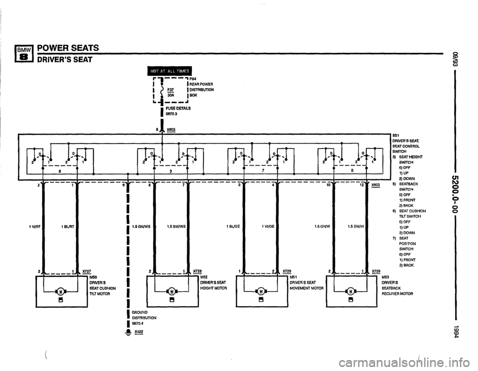 BMW 850csi 1994 E31 Electrical Troubleshooting Manual 