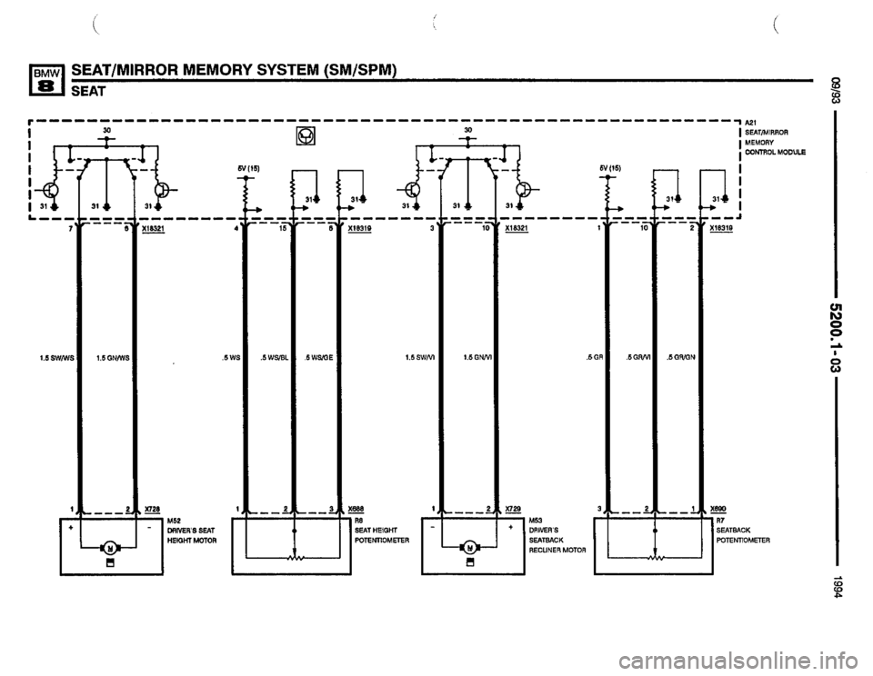 BMW 850csi 1994 E31 Electrical Troubleshooting Manual 