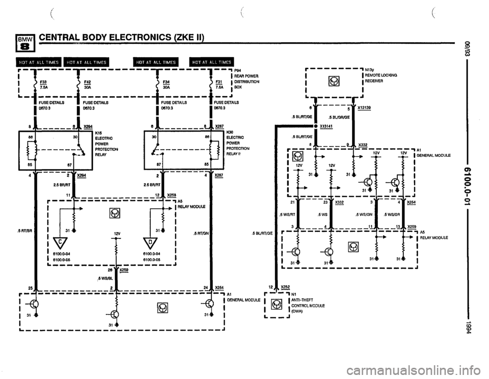 BMW 850csi 1994 E31 Electrical Troubleshooting Manual 