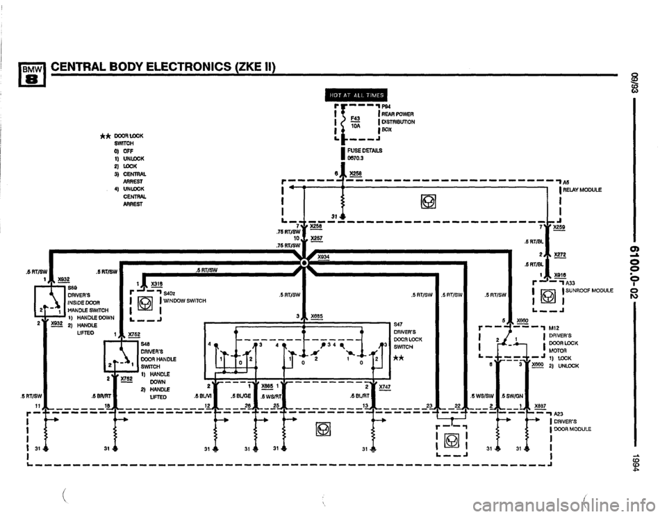 BMW 850csi 1994 E31 Electrical Troubleshooting Manual 