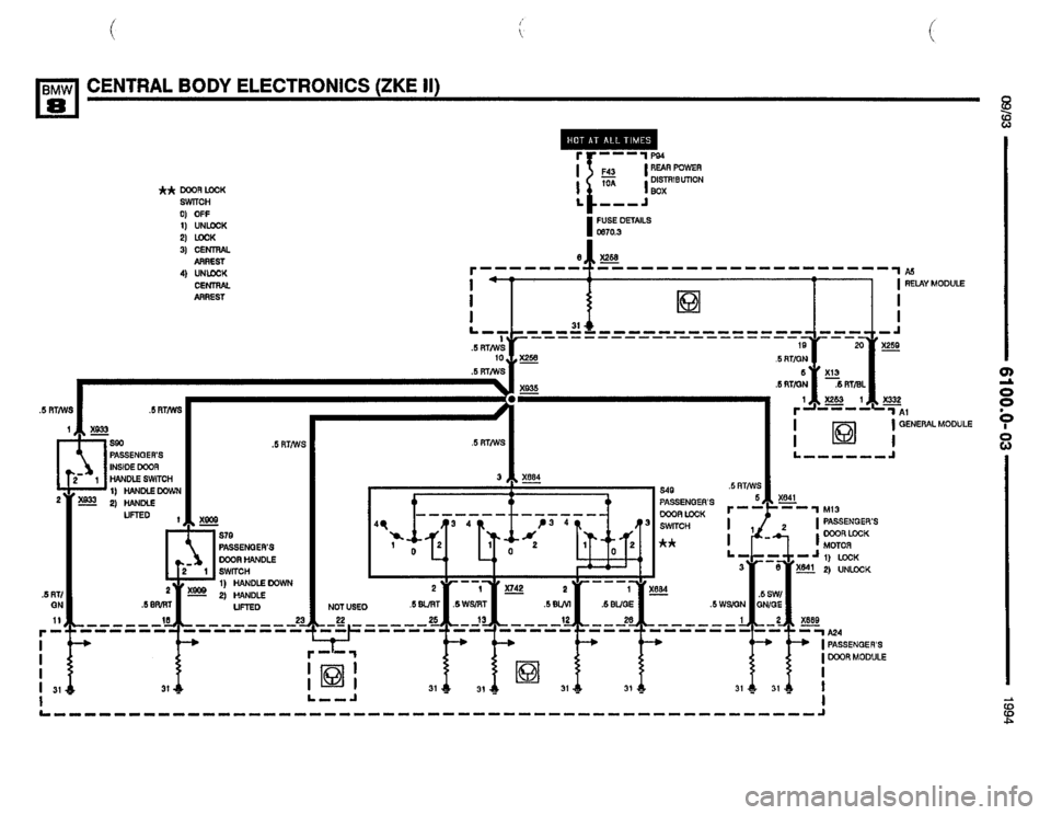 BMW 850csi 1994 E31 Electrical Troubleshooting Manual 