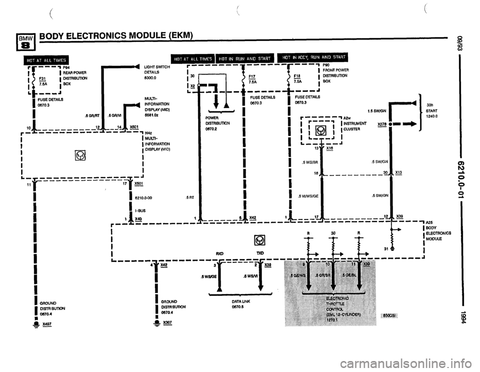 BMW 850csi 1994 E31 Electrical Troubleshooting Manual 