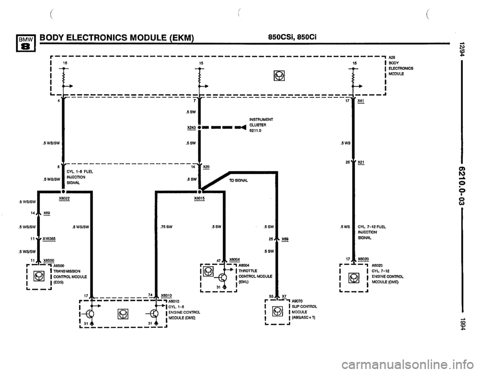BMW 850csi 1994 E31 Electrical Troubleshooting Manual 