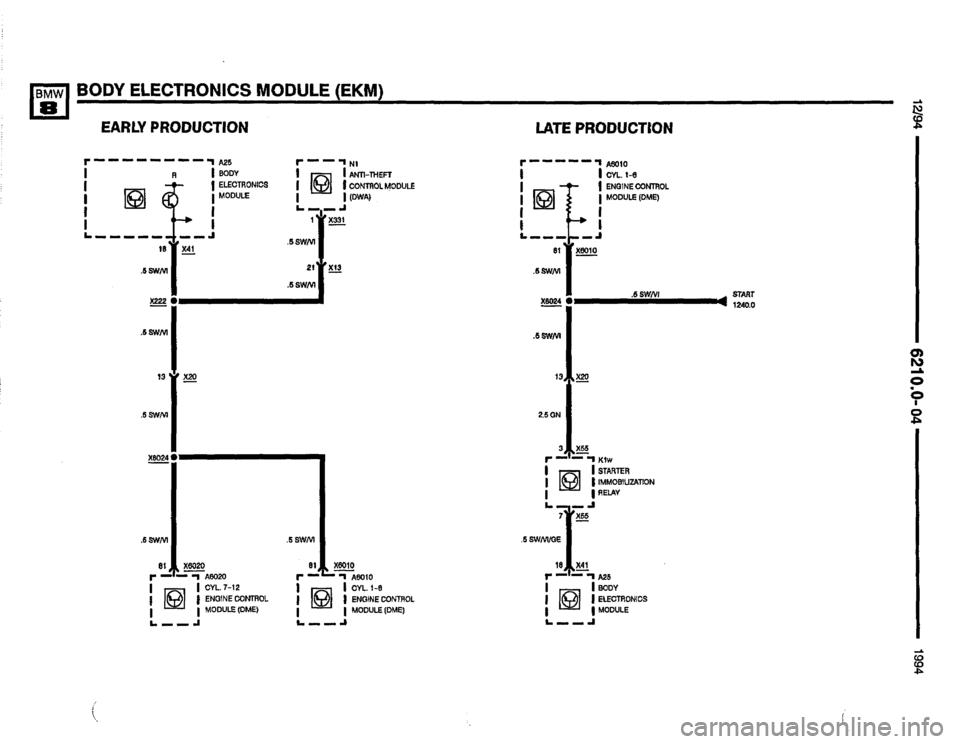 BMW 850csi 1994 E31 Electrical Troubleshooting Manual 