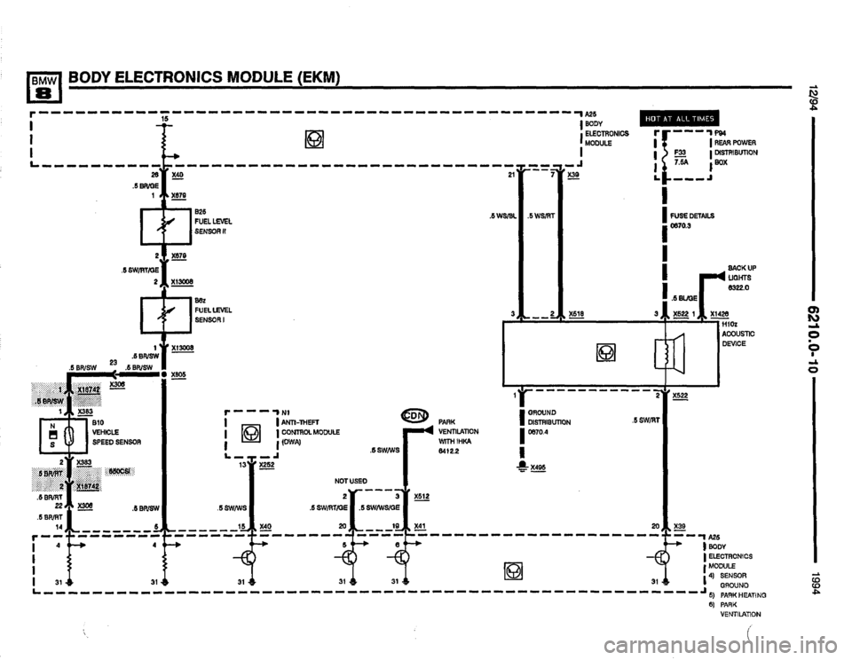 BMW 850csi 1994 E31 Electrical Troubleshooting Manual 