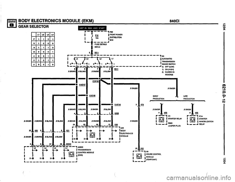 BMW 850csi 1994 E31 Electrical Troubleshooting Manual 