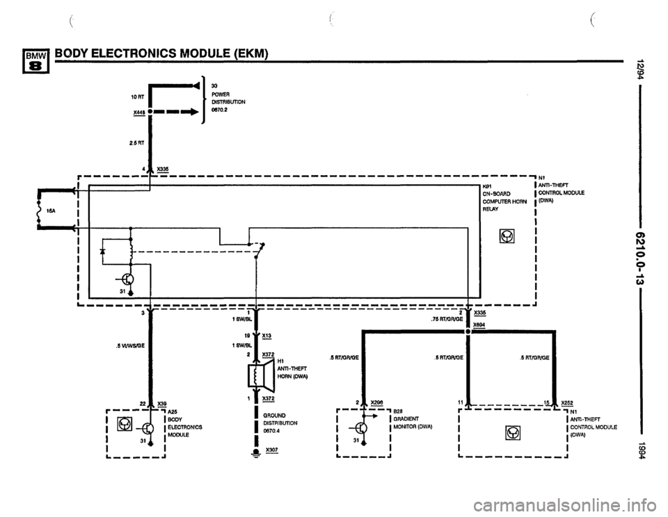 BMW 850csi 1994 E31 Electrical Troubleshooting Manual 