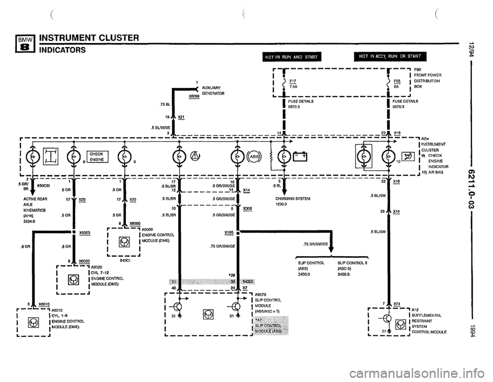 BMW 850csi 1994 E31 Electrical Troubleshooting Manual 