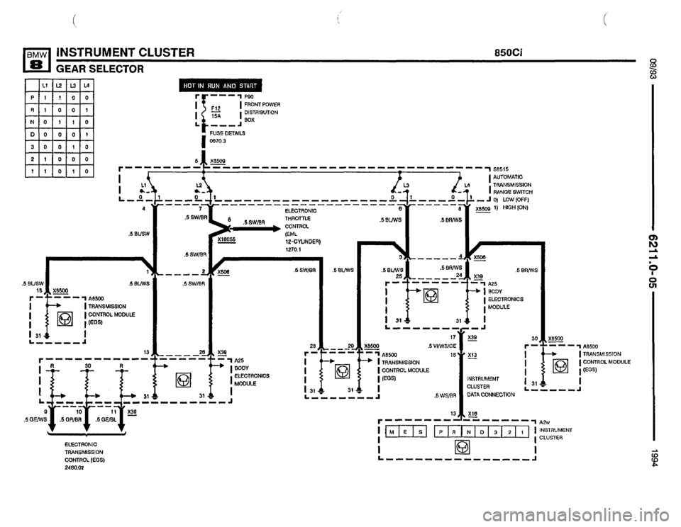 BMW 850csi 1994 E31 Electrical Troubleshooting Manual 