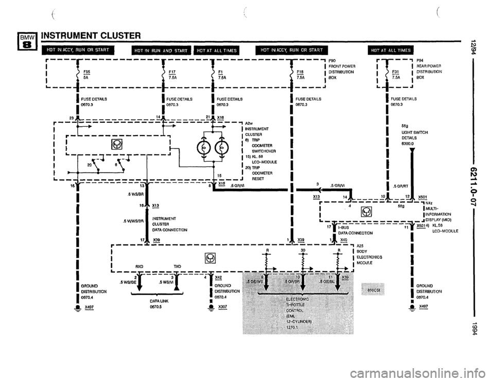 BMW 850csi 1994 E31 Electrical Troubleshooting Manual 
