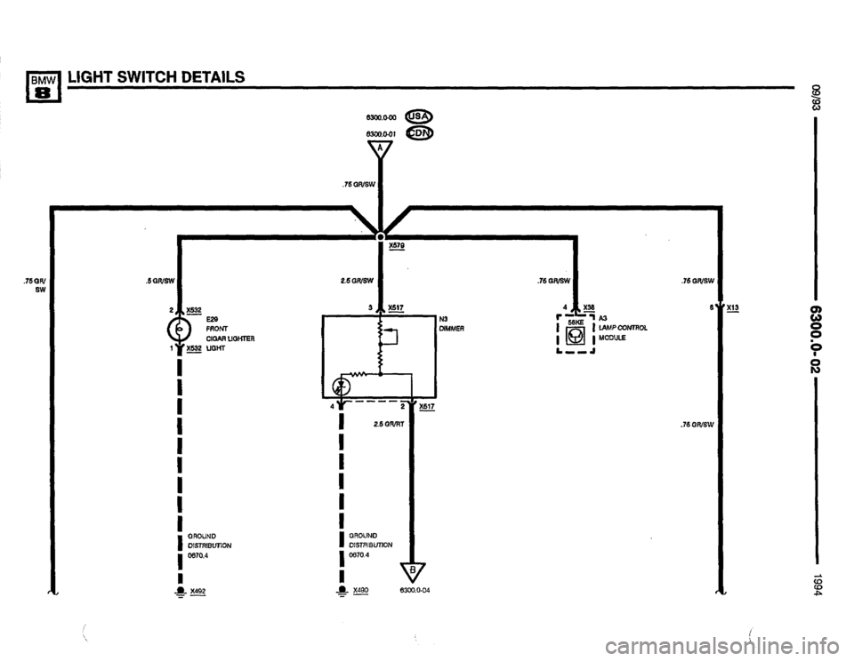 BMW 850csi 1994 E31 Electrical Troubleshooting Manual 