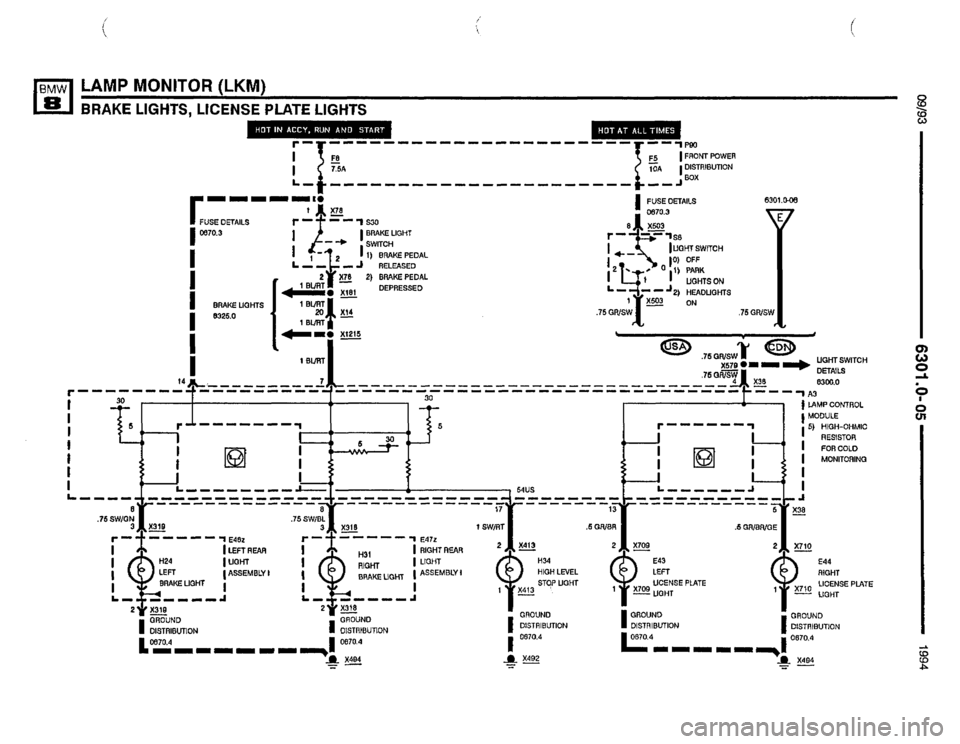 BMW 850csi 1994 E31 Electrical Troubleshooting Manual 