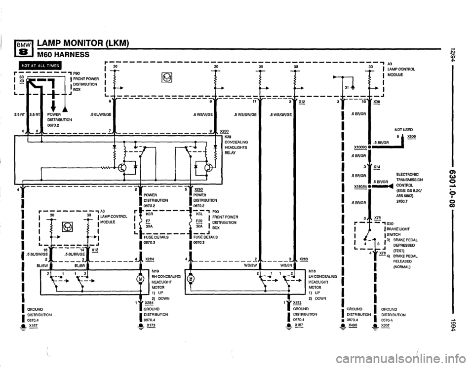 BMW 850csi 1994 E31 Electrical Troubleshooting Manual 