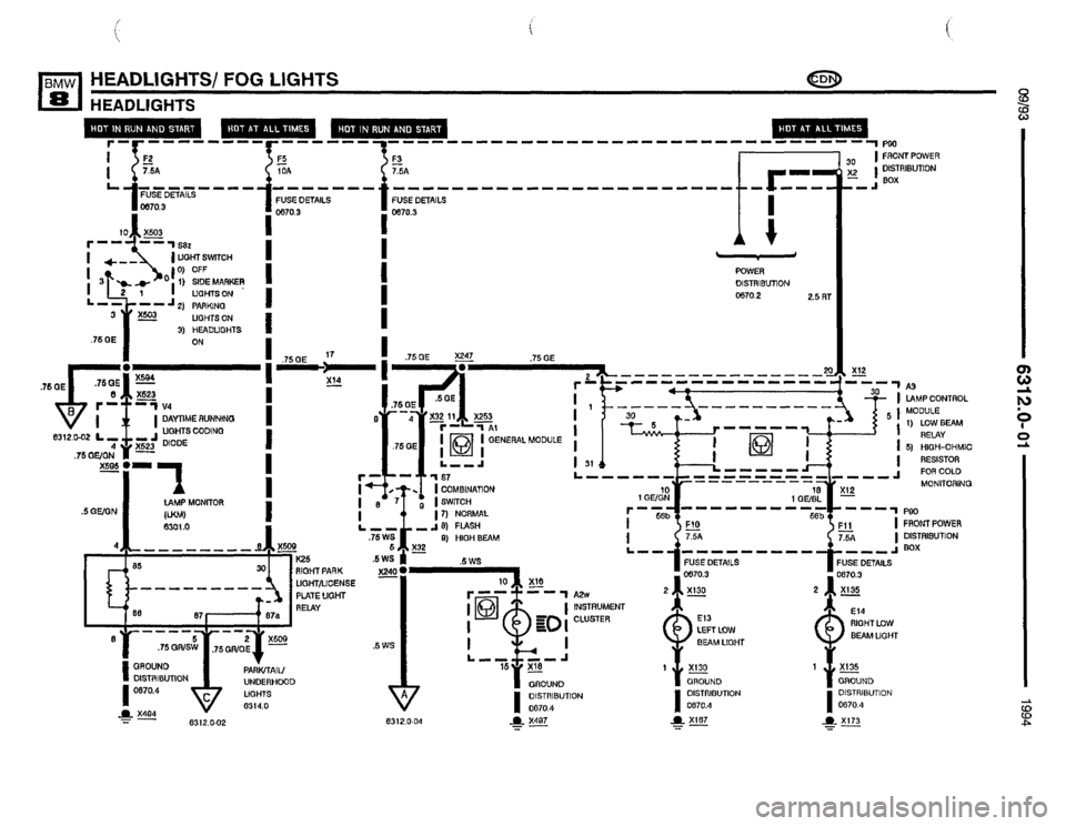 BMW 850csi 1994 E31 Electrical Troubleshooting Manual 