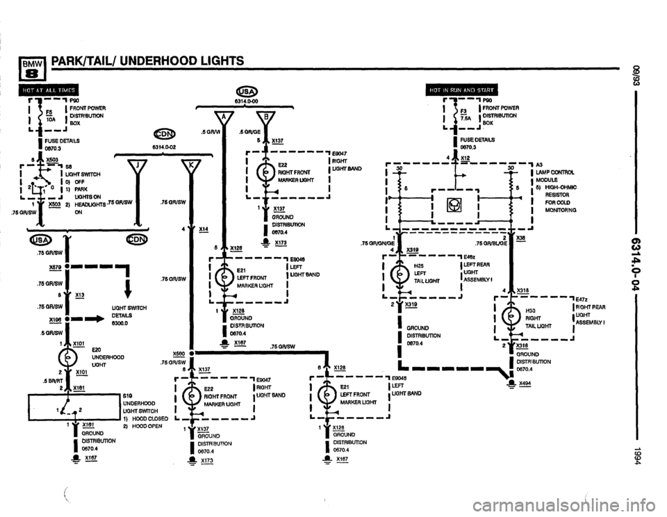 BMW 850csi 1994 E31 Electrical Troubleshooting Manual 