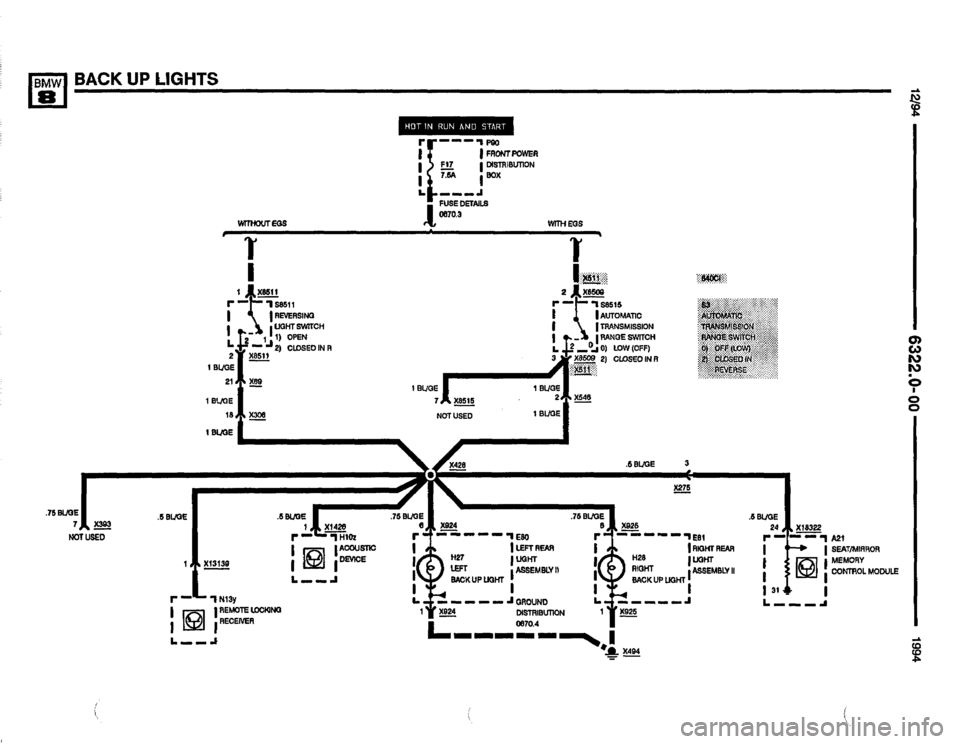 BMW 850csi 1994 E31 Electrical Troubleshooting Manual 
