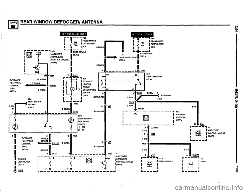 BMW 850csi 1994 E31 Electrical Troubleshooting Manual 