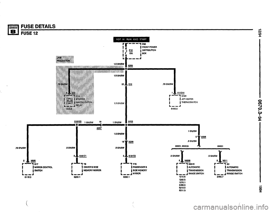 BMW 850csi 1994 E31 Electrical Troubleshooting Manual 