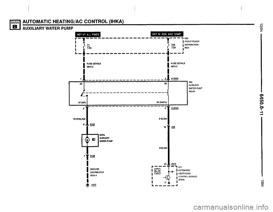 BMW 850csi 1994 E31 Electrical Troubleshooting Manual 