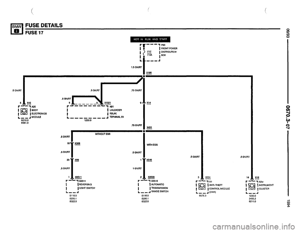 BMW 850csi 1994 E31 Electrical Troubleshooting Manual 