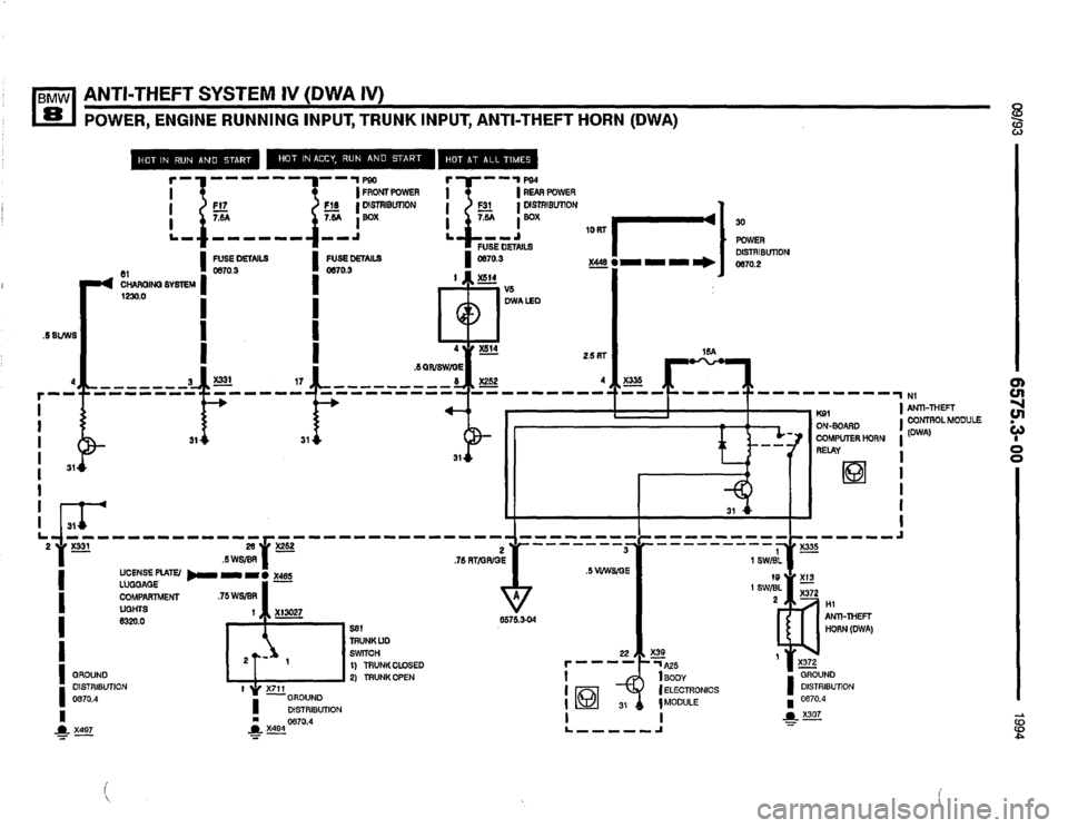 BMW 850csi 1994 E31 Electrical Troubleshooting Manual 