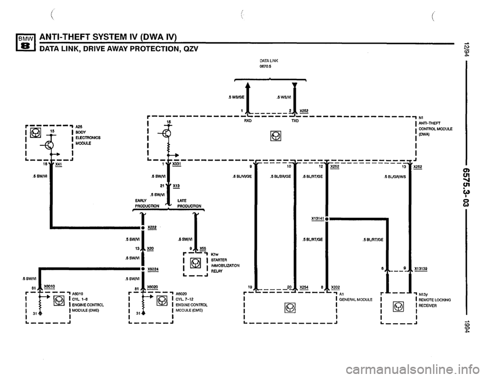 BMW 850csi 1994 E31 Electrical Troubleshooting Manual 