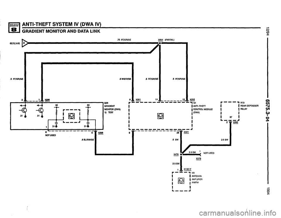 BMW 850csi 1994 E31 Electrical Troubleshooting Manual 