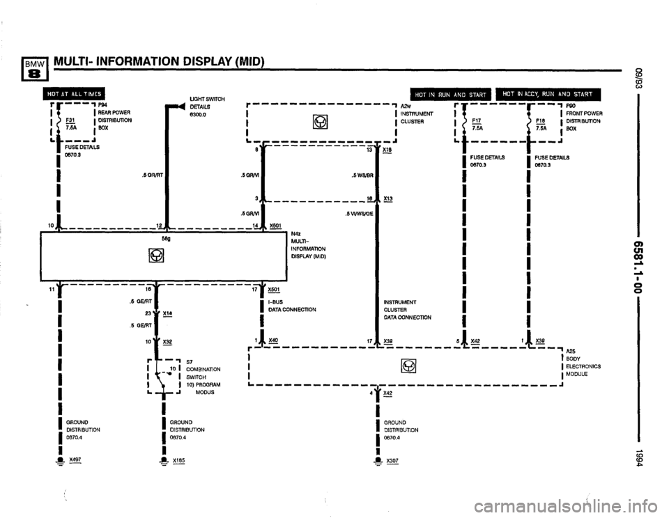 BMW 850csi 1994 E31 Electrical Troubleshooting Manual 