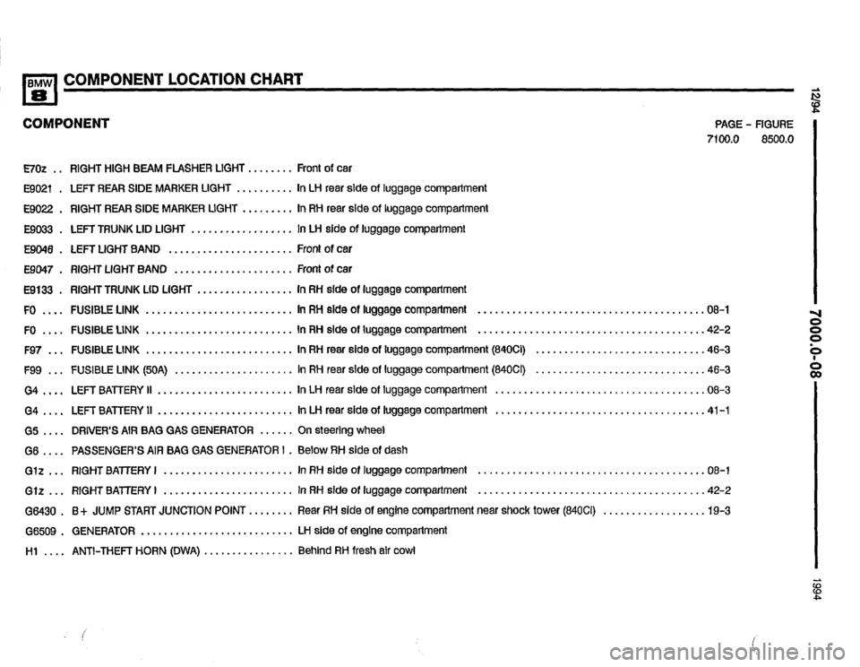 BMW 850csi 1994 E31 Electrical Troubleshooting Manual 