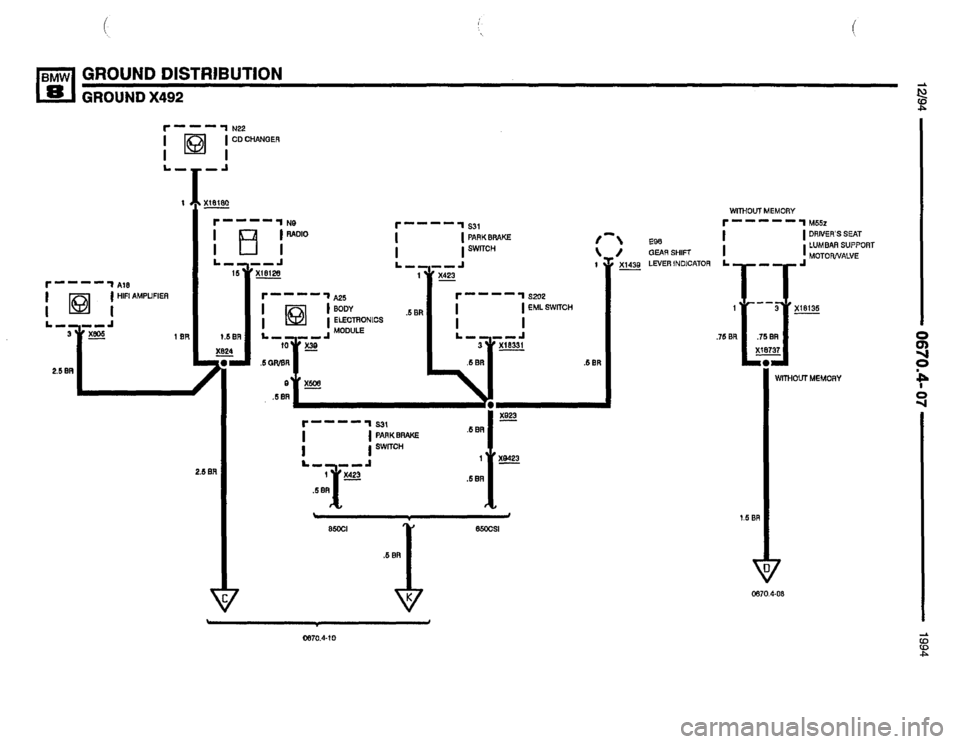 BMW 850csi 1994 E31 Electrical Troubleshooting Manual 