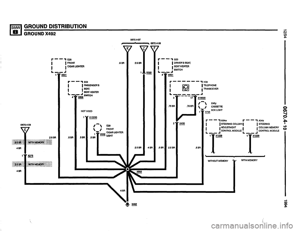 BMW 850csi 1994 E31 Electrical Troubleshooting Manual 