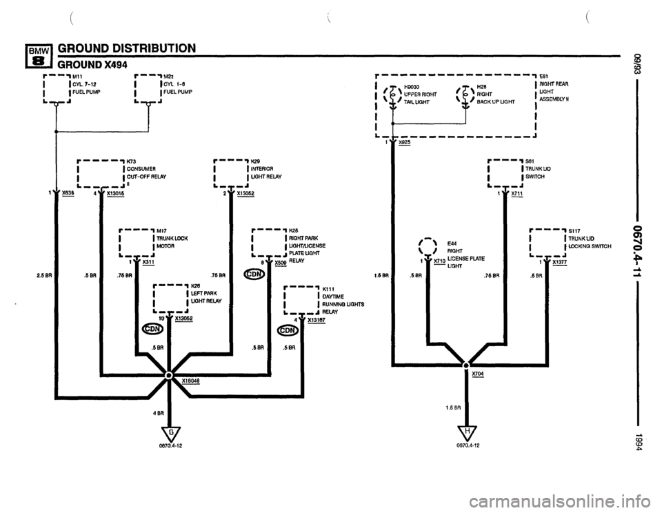 BMW 850csi 1994 E31 Electrical Troubleshooting Manual 