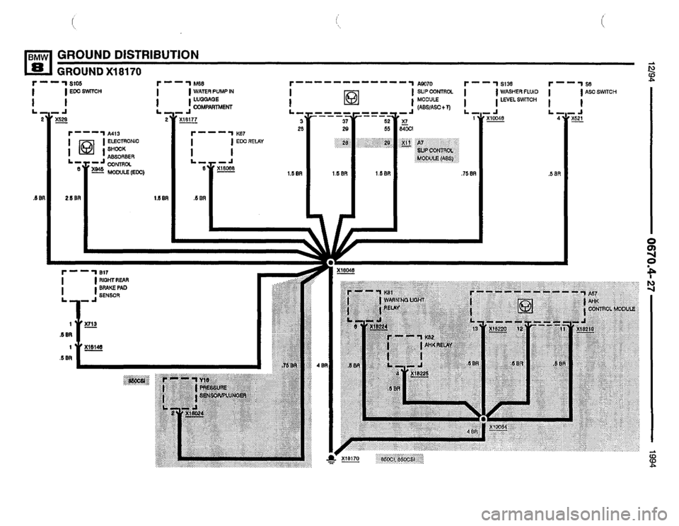 BMW 850csi 1994 E31 Electrical Troubleshooting Manual 