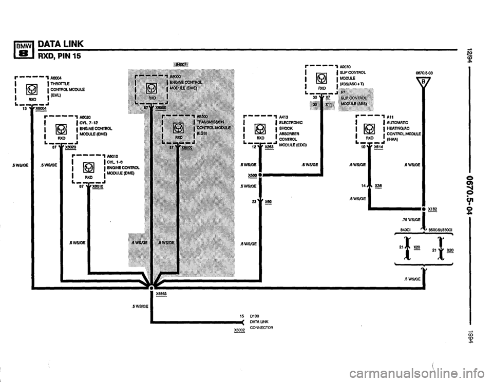BMW 850csi 1994 E31 Electrical Troubleshooting Manual 