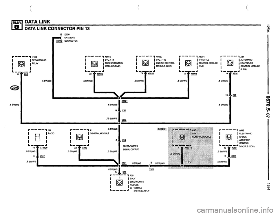 BMW 850csi 1994 E31 Electrical Troubleshooting Manual 