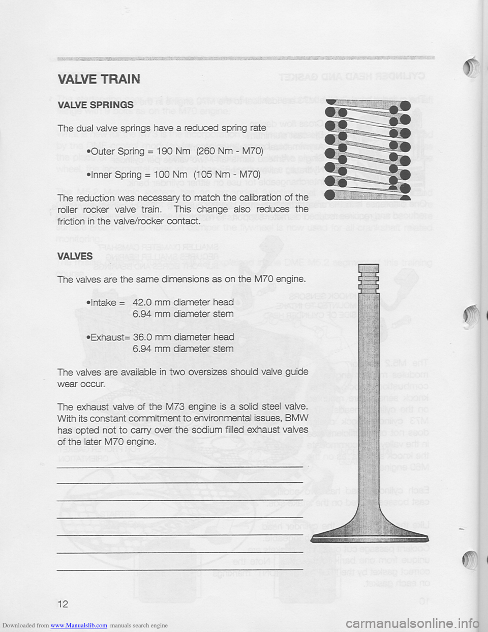 BMW 850i 1994 E31 M73 Training Reference Manual Downloaded from www.Manualslib.com manuals search engine   