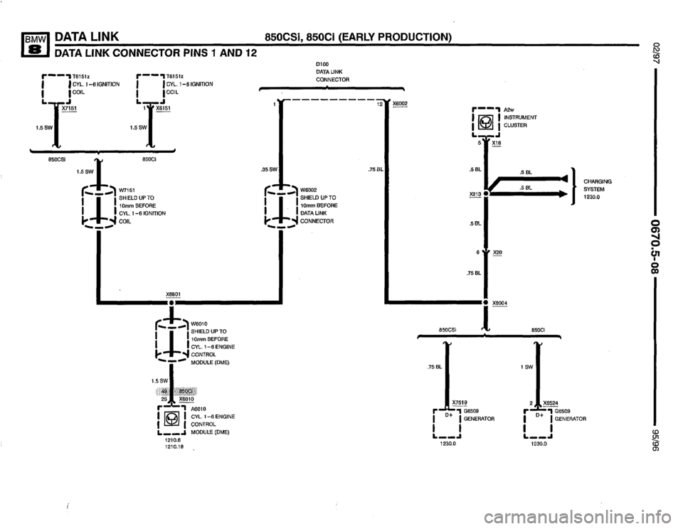 BMW 850csi 1995 E31 Electrical Troubleshooting Manual 