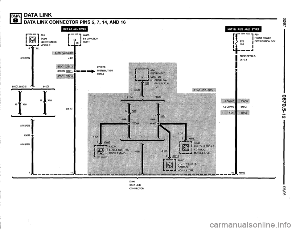 BMW 850csi 1995 E31 Electrical Troubleshooting Manual 