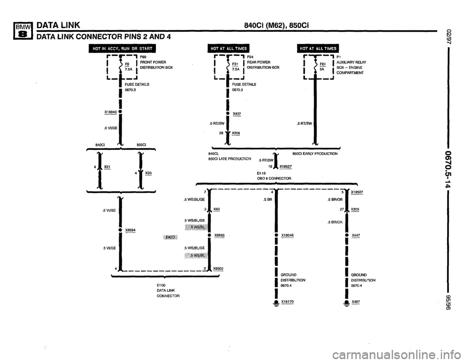 BMW 850csi 1995 E31 Electrical Troubleshooting Manual 