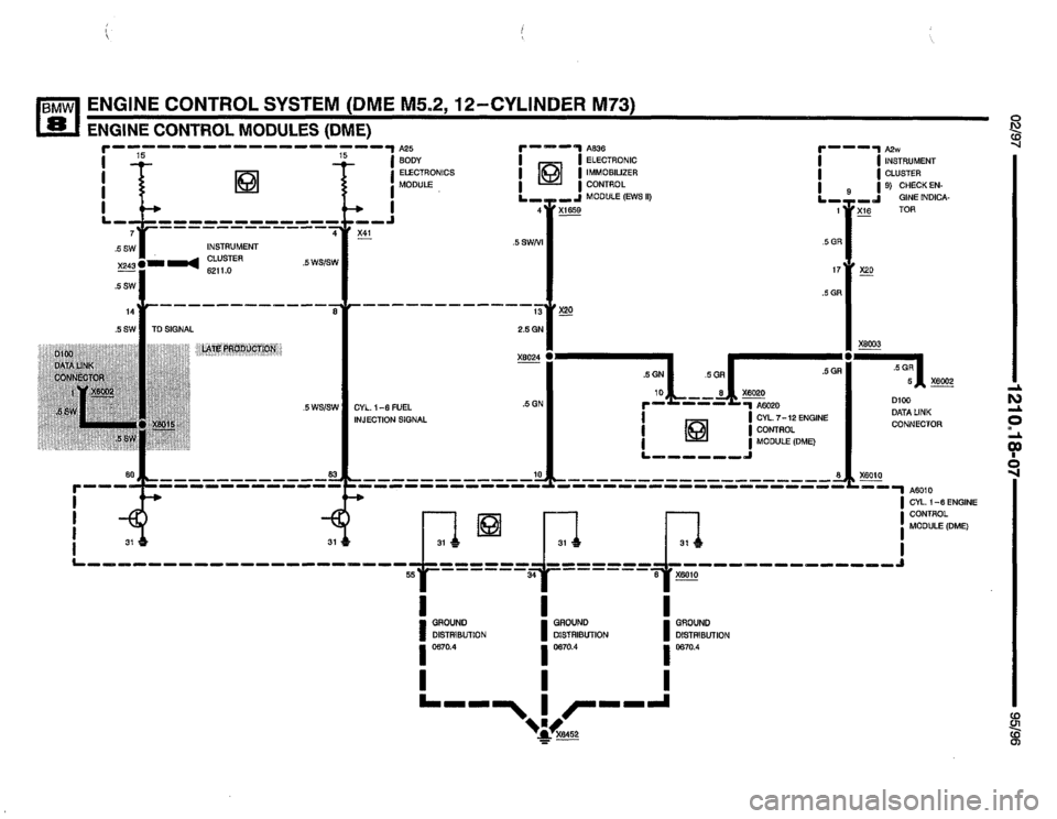 BMW 850csi 1995 E31 Electrical Troubleshooting Manual 
