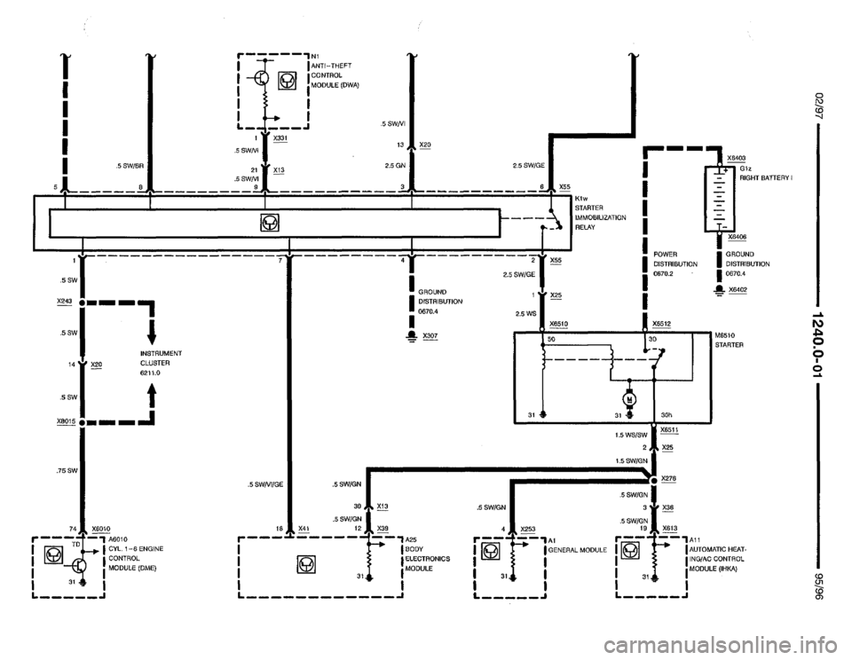 BMW 850csi 1995 E31 Electrical Troubleshooting Manual 