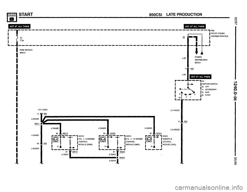 BMW 850csi 1995 E31 Electrical Troubleshooting Manual 