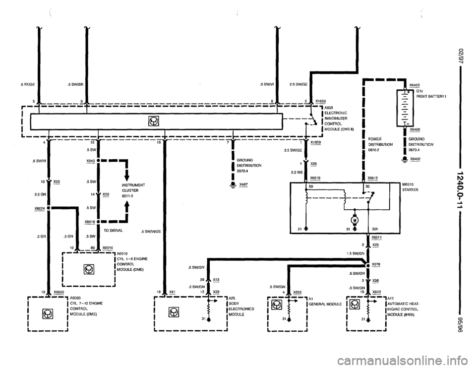 BMW 850csi 1995 E31 Electrical Troubleshooting Manual 
